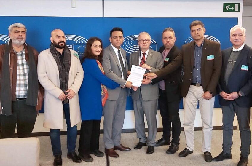  European Pakistan diaspora handed over a petition in the European Parliament concerning the ongoing election in Pakistan